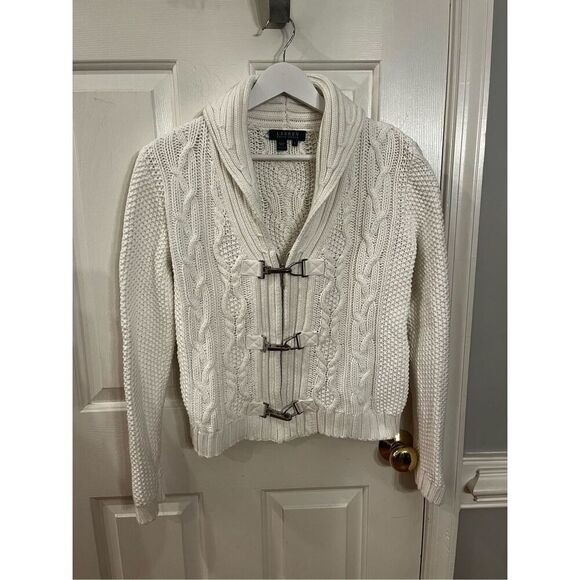Lauren Ralph Lauren Cream Cable Knit Cardigan - Picture 1 of 5
